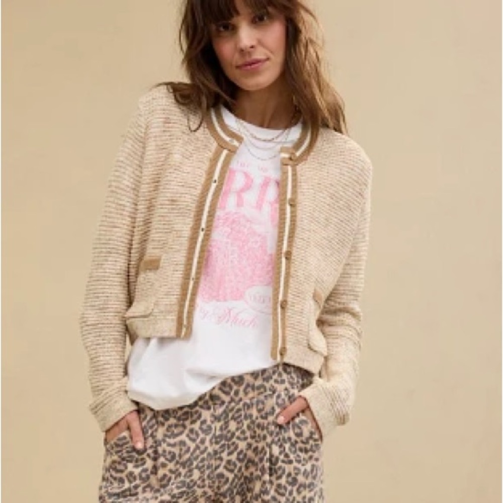 Aerie Cream Knit Blazer